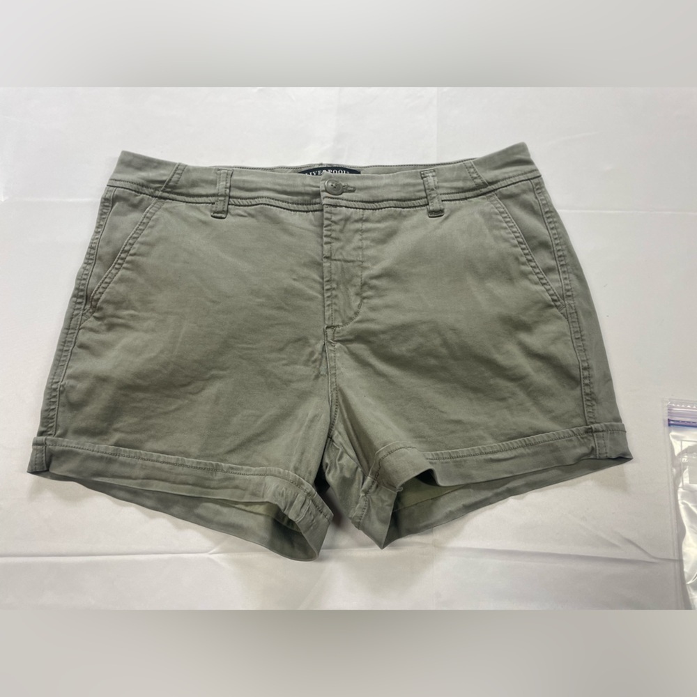 Liverpool army green shirt. Very neutral and great for summer. Size 12.